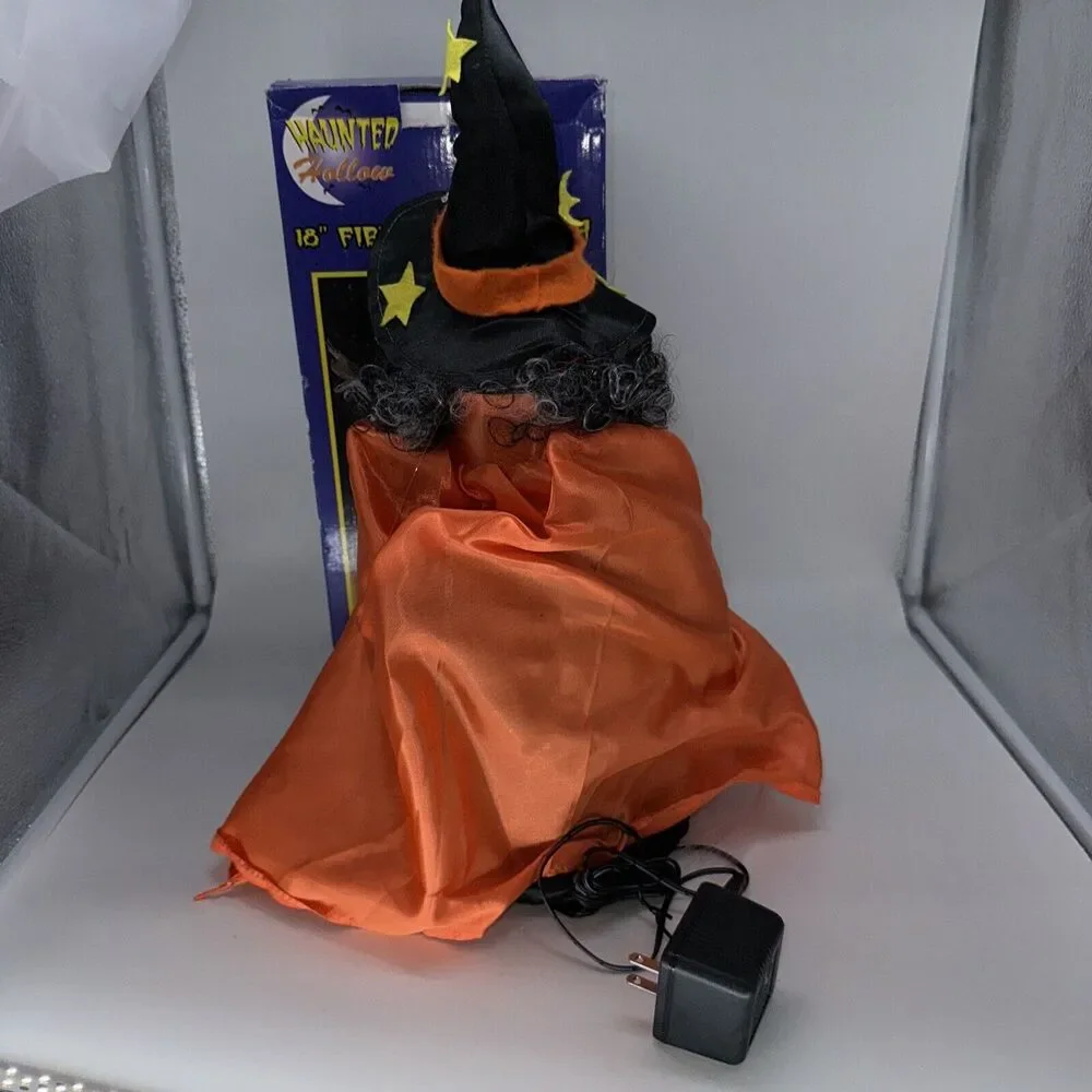 VINTAGE Fiber Optic Halloween Witch Light‎ Up Lamp Decor 18